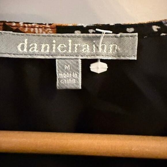 Daniel Rainn M Floral Long Sleeve Mini Dress Black Gold Boho Sheer Whimseygoth - Picture 4 of 8